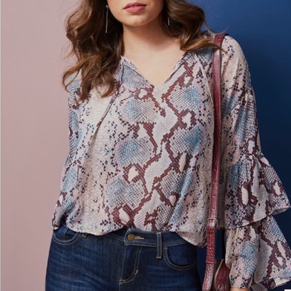 Guess Women's Snake Print Blouse